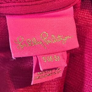 Lilly Pulitzer Textured‎ Mini Dress Mock Neck Pockets Short Sleeve Fuchsia